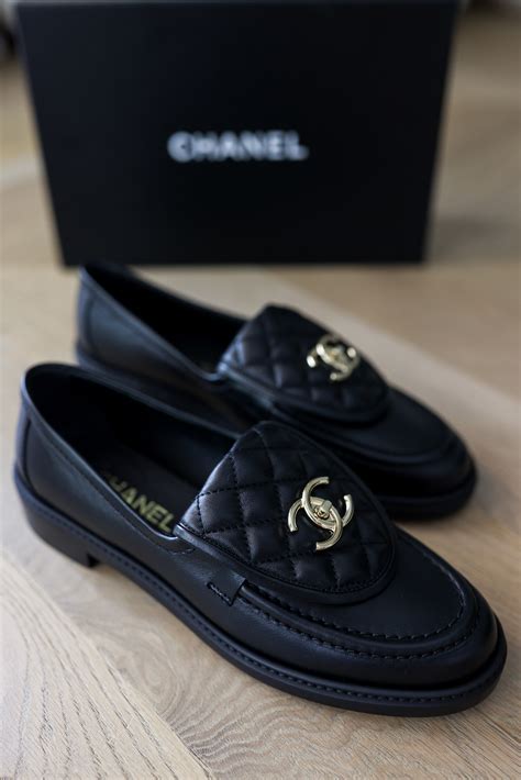 chanel turnlock loafer|Chanel black and white loafers.